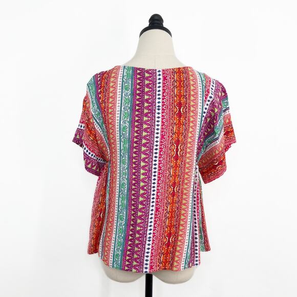 Anthropologie Maeve Milla Top Multicolor Striped Boxy Flowy Boho Beach Size XS - Picture 5 of 8